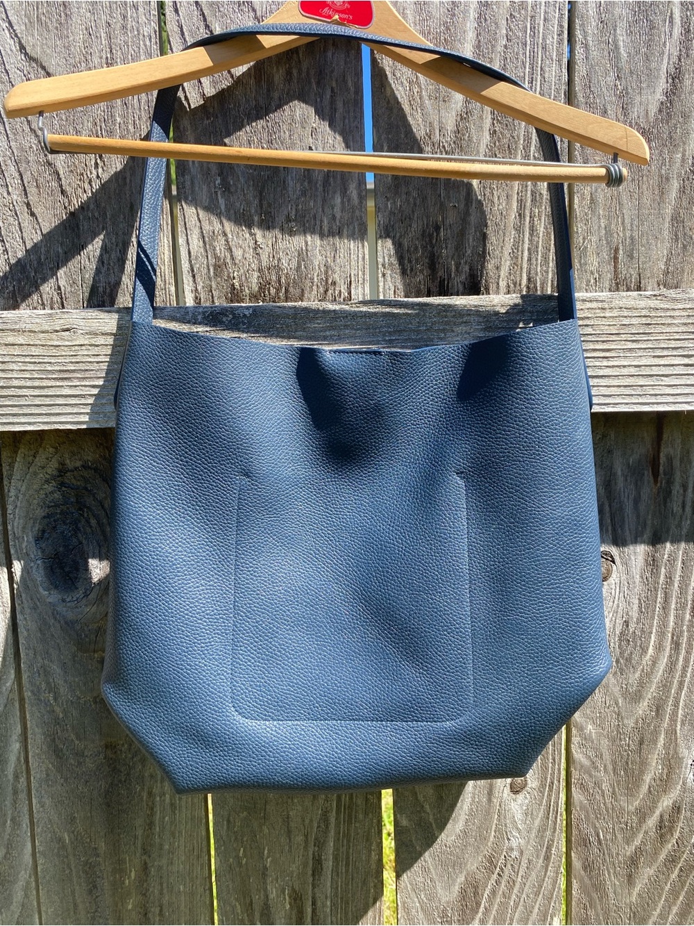 MANSUR GAVRIEL EVERYDAY CABAS LEATHER BLUE POSITANO - Picture 6 of 16